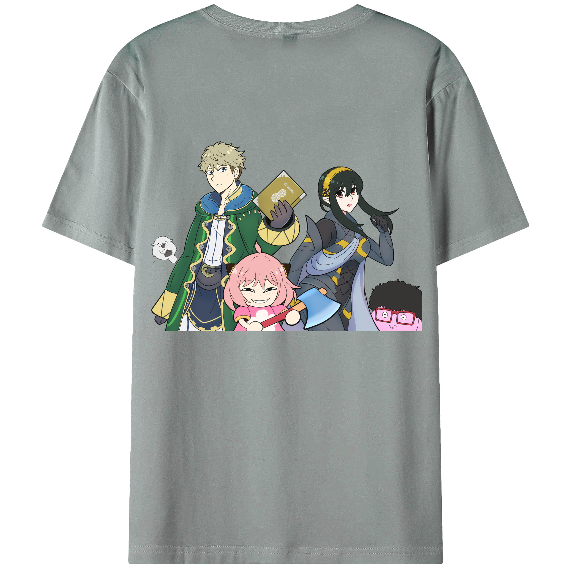 （画像用） SPY×FAMILY间谍家家酒 綿100％ メンズ半袖Tシャツ（バックプリント） 通気性